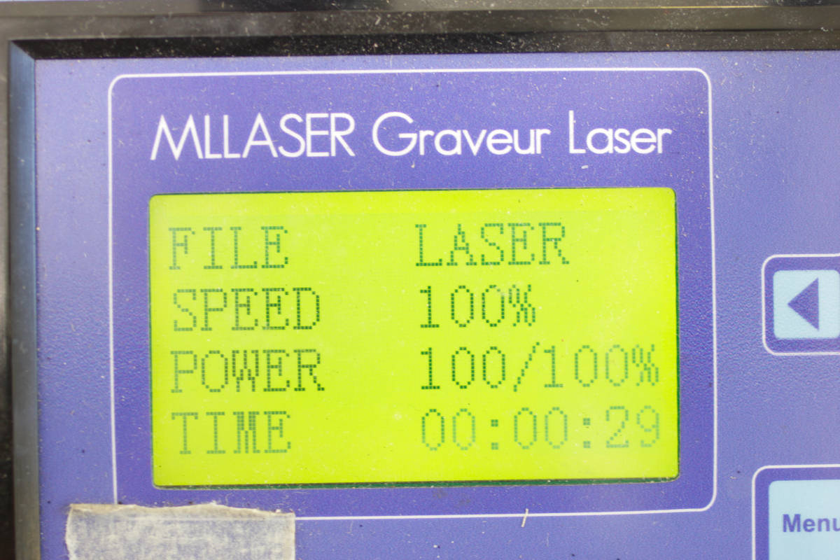 command screen of laser machine